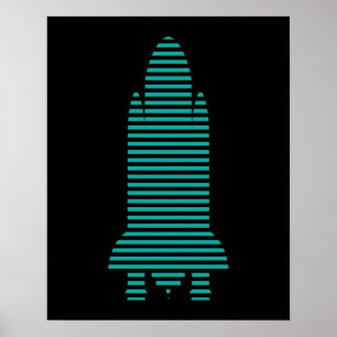 gestreepte raket poster