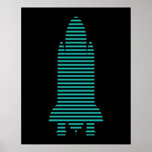 gestreepte raket poster (Voorkant)