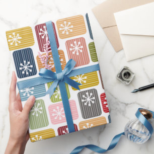 Gestreepte rechthoeken cadeaupapier