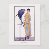 Gestreepte Robe Parrot Wegener Mode Illustratie Briefkaart (Voorkant)