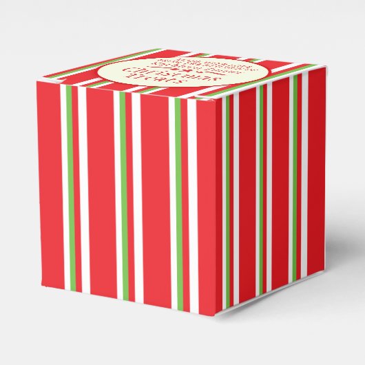 Gestreepte rode groene koekje swap bakken geschenk bedankdoosjes (Voorkant Zijde)