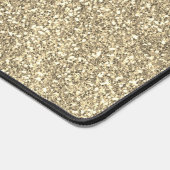 Gestreepte Roos Gold Glitter Leopard Monogram Bureaumat (Hoek)