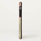 Gestreepte Roos Gold Glitter Leopard Monogram Case-Mate iPhone Case (Achterkant/links)