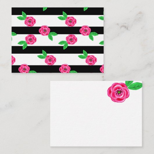 Gestreepte Roos Visitekaartje (Voorkant / Achterkant)