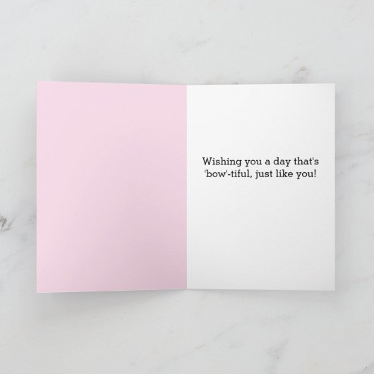 Gestreepte Roze Coquette Bow Happy Moederdag Kaart (Binnen)