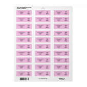 Gestreepte Roze en Rode Huwelijk Retouradreslabels Etiket (Full Sheet)