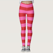 Gestreepte roze en rood leggings (Voorkant)