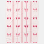 Gestreepte roze strik genot fleece deken (Voorkant)