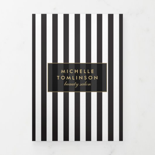  gestreepte salonbrochure drieluik kaart (Cover)