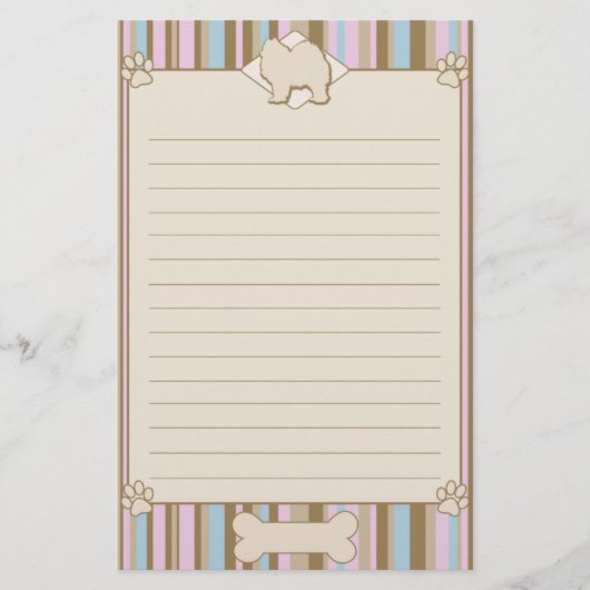 Gestreepte Samoyed Stationery Briefpapier (Voorkant)