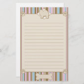 Gestreepte Samoyed Stationery Briefpapier (Voorkant / Achterkant)