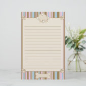 Gestreepte Samoyed Stationery Briefpapier (Staand voorkant)