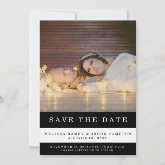 Gestreepte Save the Date Aankondiging (Voorkant)