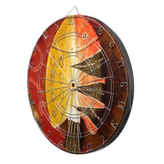 Gestreepte sensatie Tijger Barb Fish Art Print Dartbord (Voorkant Rechts)