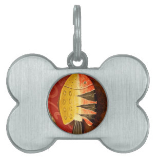 Gestreepte sensatie Tijger Barb Fish Art Print Huisdieren Naamplaatje