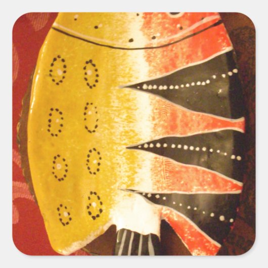 Gestreepte sensatie Tijger Barb Fish Art Print Vierkante Sticker (Voorkant)