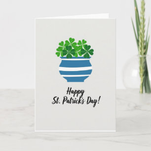 Gestreepte Shamrocks Gelukkig St. Patrick Kaart