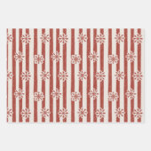  gestreepte sneeuwvlok rood en groen inpakpapier vel (Voorkant 2)