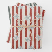 gestreepte sneeuwvlok rood en groen inpakpapier vel (In situ)