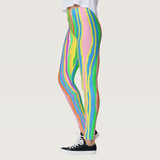 gestreepte snoep leggings regenboogbeschermhuls (Links)