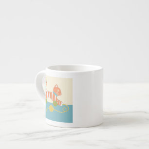 Gestreepte Speelgoed Kat met Kok van Koord Espresso Kop