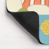 Gestreepte Speelgoed Kat met Kok van Koord Muismat (Hoek)