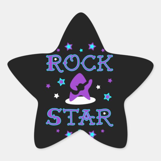 Gestreepte stersticker ster sticker (Voorkant)