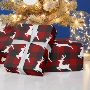Gestreepte stof en herten cadeaupapier
