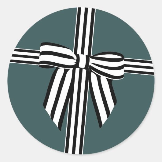 Gestreepte strik Sticker groen (Voorkant)