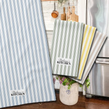 Gestreepte Ticking Vintage Boerderij Blauw