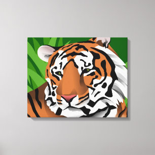 Gestreepte tijger canvas afdruk