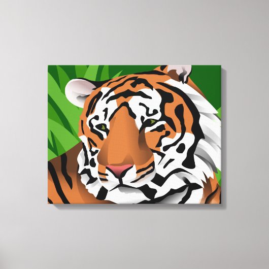 Gestreepte tijger canvas afdruk (Voorkant)