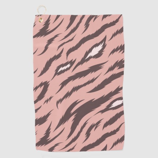 Gestreepte tijgerpatroon golfhanddoek (Voorkant)