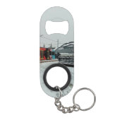 Gestreepte tram mini flessenopener (Achterkant)