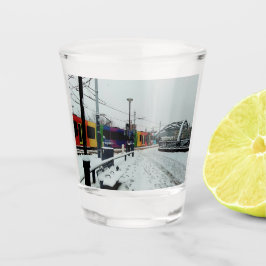 Gestreepte tram shot glas