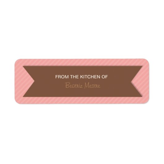 Gestreepte "Uit de keuken van" aangepaste labels (Voorkant)