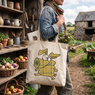 Gestreepte Varken Tote Bag