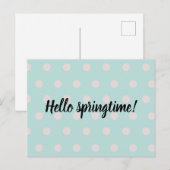 gestreepte veer | pastel turquoise briefkaart (Voorkant / Achterkant)