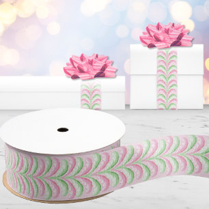 Gestreepte Verenfeest in Roze en Groen Grosgrain Lint