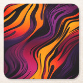 Gestreepte Vierkante Kartonnen Onderzetter (Voorkant)