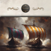 Gestreepte Viking Sails Decoupage