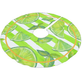 Gestreepte Waterverf Limoen & Neon Sinaasappel Kerstboom Rok