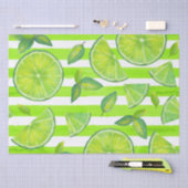 Gestreepte Waterverf Limoen Tissuepapier (Craft)