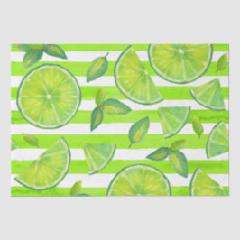 Gestreepte Waterverf Limoen Tissuepapier