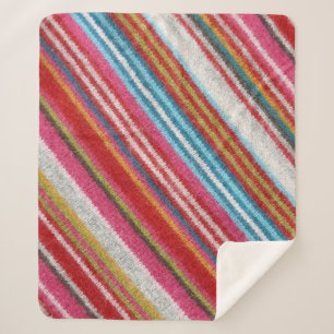 Gestreepte wollen stof: gezellig, stijlvol sherpa deken