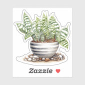 Gestreepte Zebra Haworthia Pot Plant Vinyl Sticker (Vel)