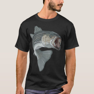 gestreepte zeebaars vissen t-shirt