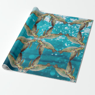 Gestreepte Zeeen schildpad Cadeaupapier