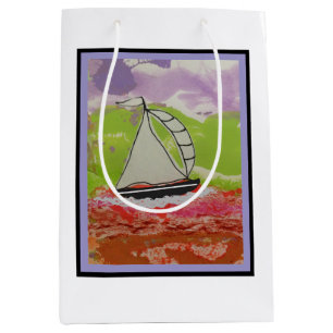 gestreepte zeilboot medium cadeauzakje