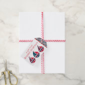 Gestreepte zeilboten, gepersonaliseerde Gift Label Cadeaulabel (Met Touw)